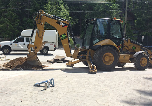 backhoe excavating